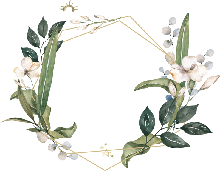 Green Olive Wreath Circle Frame